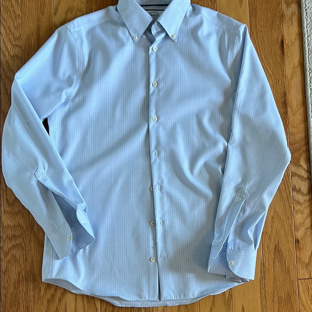 Charles Tyrwhitt Light Blue Plaid Button-Down Shirt